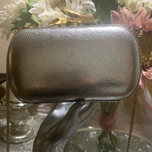 Diane Von Furstenberg Lytton Small Silver Leather Clutch - Picture 5 of 17